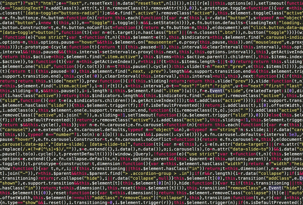 Vibrant and detailed view of JavaScript code on a screen, ideal for tech and programming visuals.
